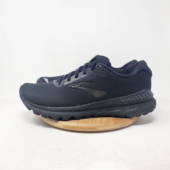 Brooks Adrenaline 20 Shoes Womens 12 Triple Black Running Athletic Sneakers Work - Picture 1 of 13